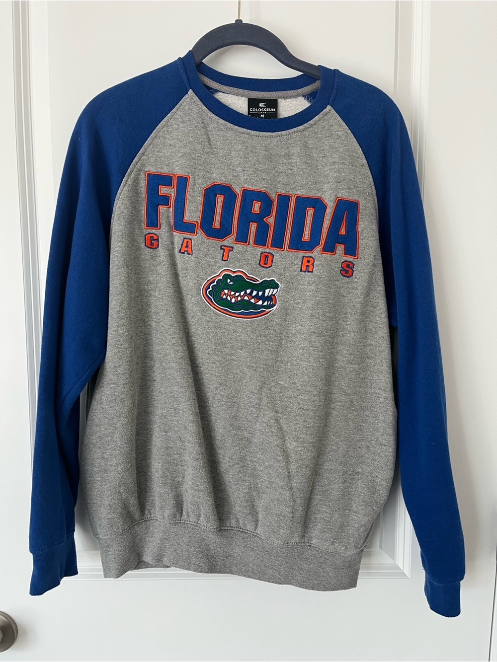 University of Florida UF Gators Medium Gray and Blue Crewneck Swestshirt
